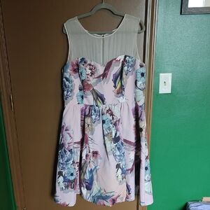 City Chic Pink Floral Dress - Medium